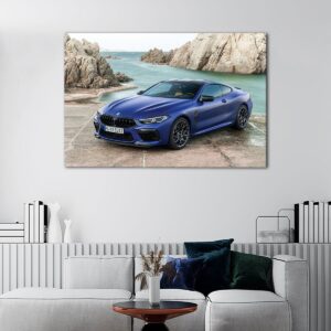 tableau bmw m8 bleue 5 pièces