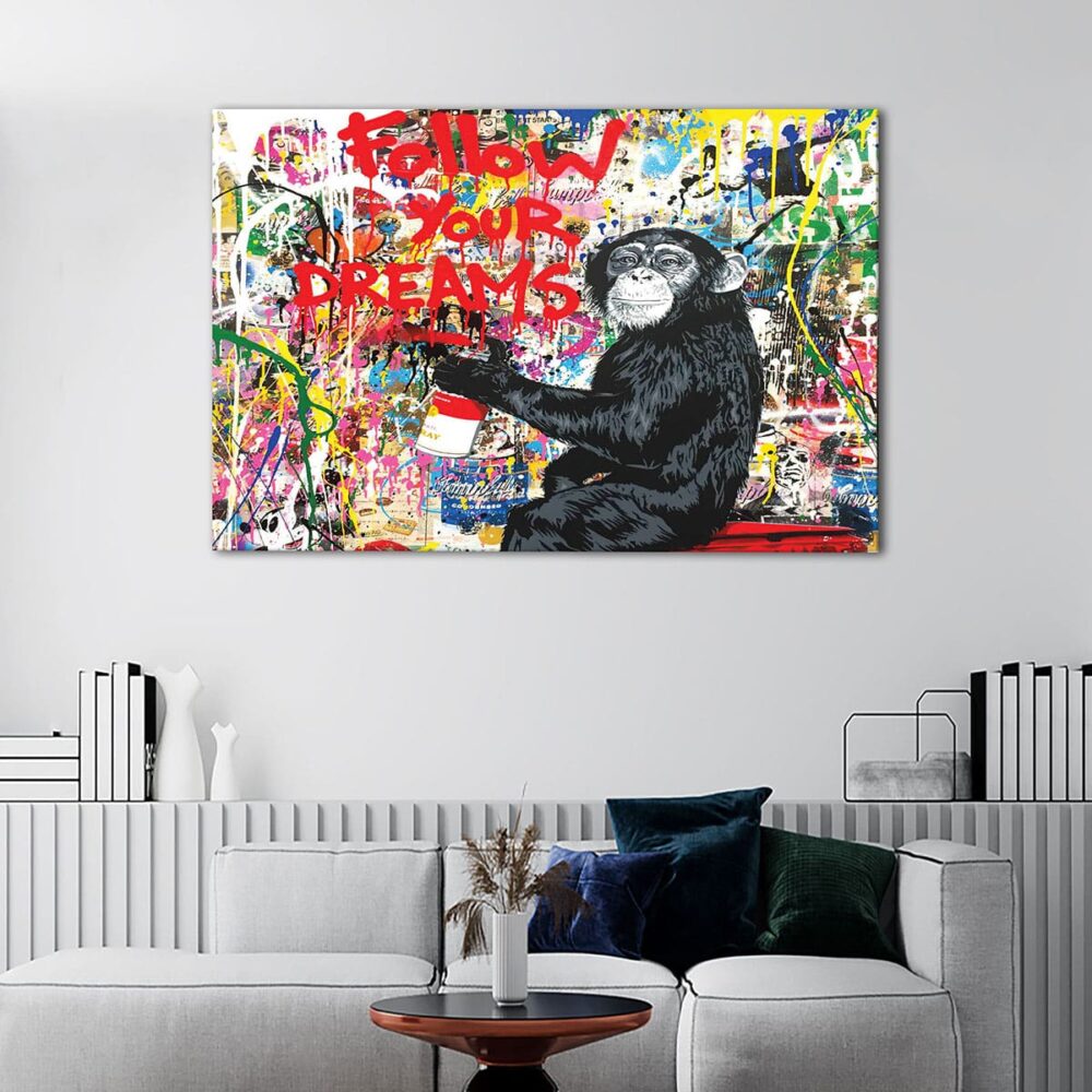 1 panels graffiti graffiti monkey canvas art