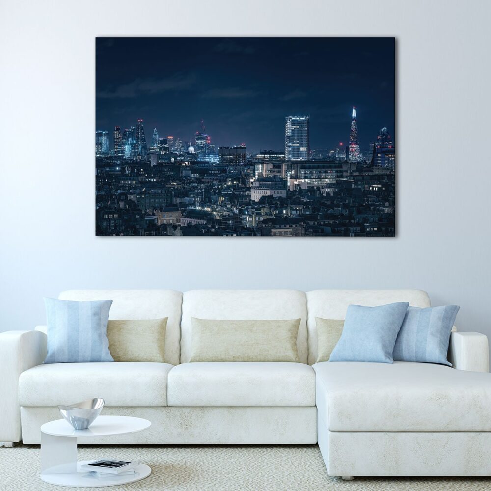 5 panels london skyline at night canvas art