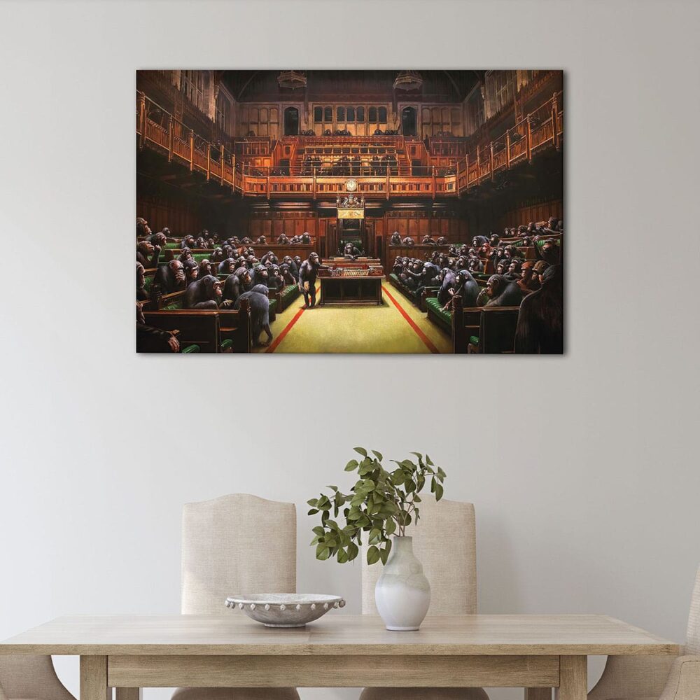 1 panels monkey parliamen canvas art