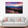 1 panels pink flowers field canvas art