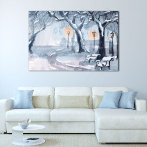 3 panels snow park painting canvas art