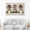 1 panels three wise monkeys canvas art