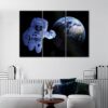 3 panels astraunot in space canvas art