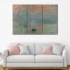3 panels impression sunrise claude monet canvas art