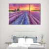 3 panels lavender field painting canvas art