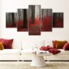 5 panels foggy autumn forest canvas art