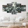 5 panels tree branches canvas art
