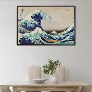 Great Wave Off Kanagawa floating frame canvas