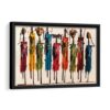 Masai Mara african art framed canvas black frame