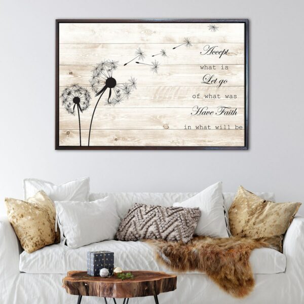 accept what is quote floating frame canvas