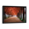 autumn forest road framed canvas black frame