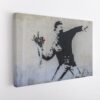 banksy flower thrower stretched canvas