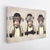 banksy three wise monkeys stretched canvas