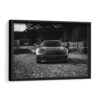  tableau porsche noire et blanche avec cadre noir