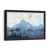 blue boho mountain framed canvas black frame