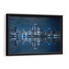 chicago skyline at night framed canvas black frame