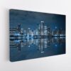 chicago skyline at night stretched canvas