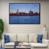 chicago skyline seaside floating frame canvas