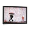 colored rain framed canvas black frame