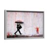 colored rain framed canvas white frame