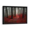 foggy autumn forest framed canvas black frame
