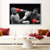 mike tyson boxing floating frame canvas