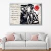 samurai fighter motivation floating frame canvas