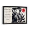 samurai fighter motivation framed canvas black frame