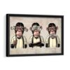 three wise monkeys framed canvas black frame