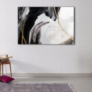 5 panels abstract strokes canvas art