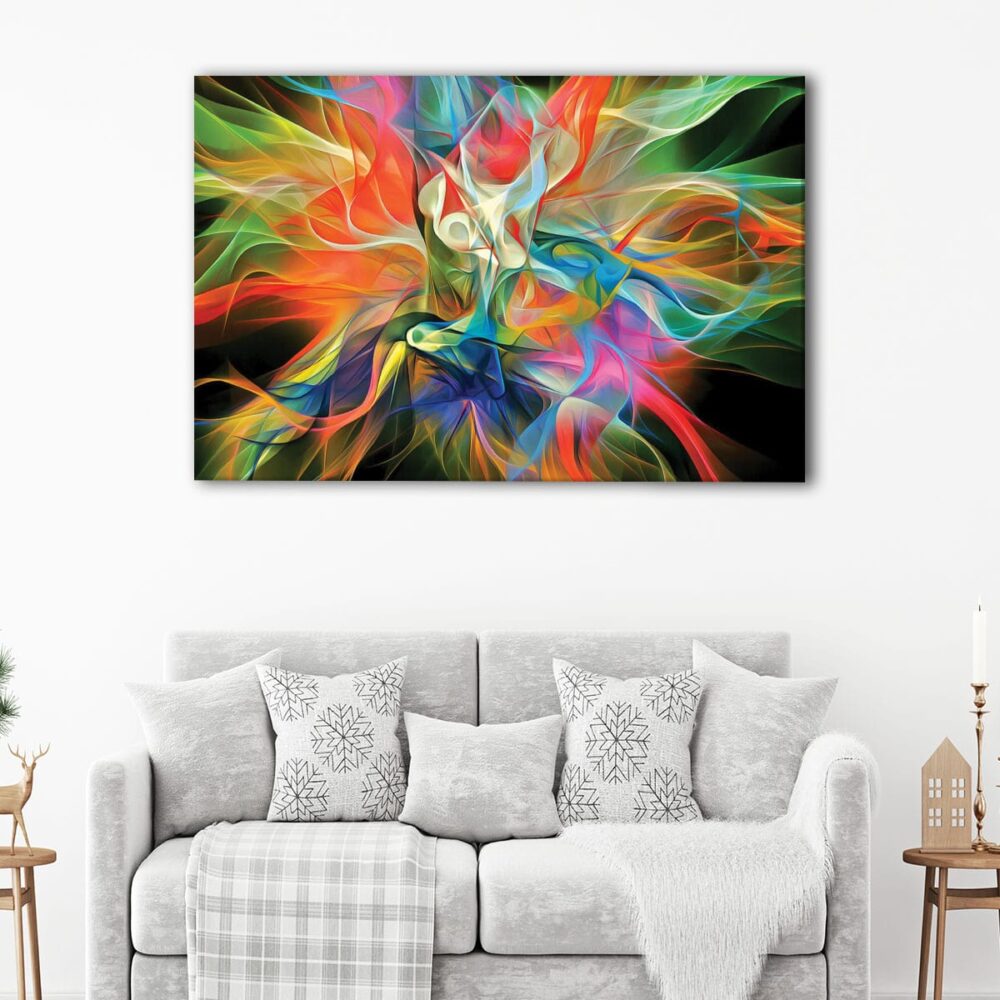 1 panels colorful lines canvas art
