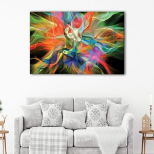 3 panels colorful lines canvas art