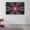 1 panels red fractal canvas art