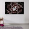 3 panels brown fractal canvas art
