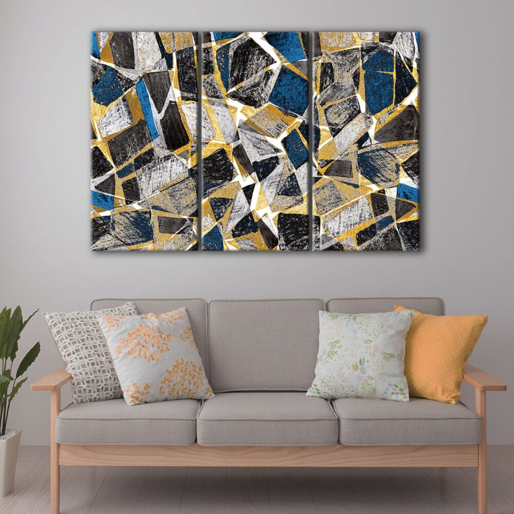  tableau tryptique verre craquelé