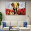 3 panels elephant giclee print canvas art