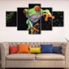 5 panels cute frog canvas art