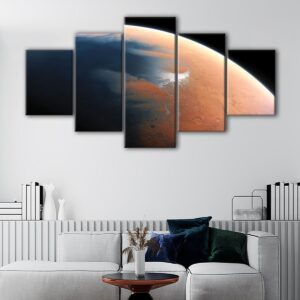 5 panels mars planet canvas art