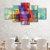 5 panels oil squares canvas art
