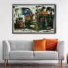 abstract color mix floating frame canvas