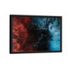 blue and red marble framed canvas black frame