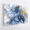 blue and yellow lines stretched canvas