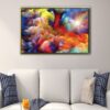colorful clouds floating frame canvas