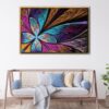 colorful fracta floating frame canvas