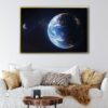 earth and moon floating frame canvas