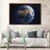 tableau la terre sous les étoiles avec cadre flottant