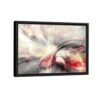 grey and red lines framed canvas black frame