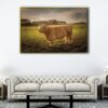 highland cattle floating frame canvas