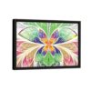 multicolor fractal framed canvas black frame